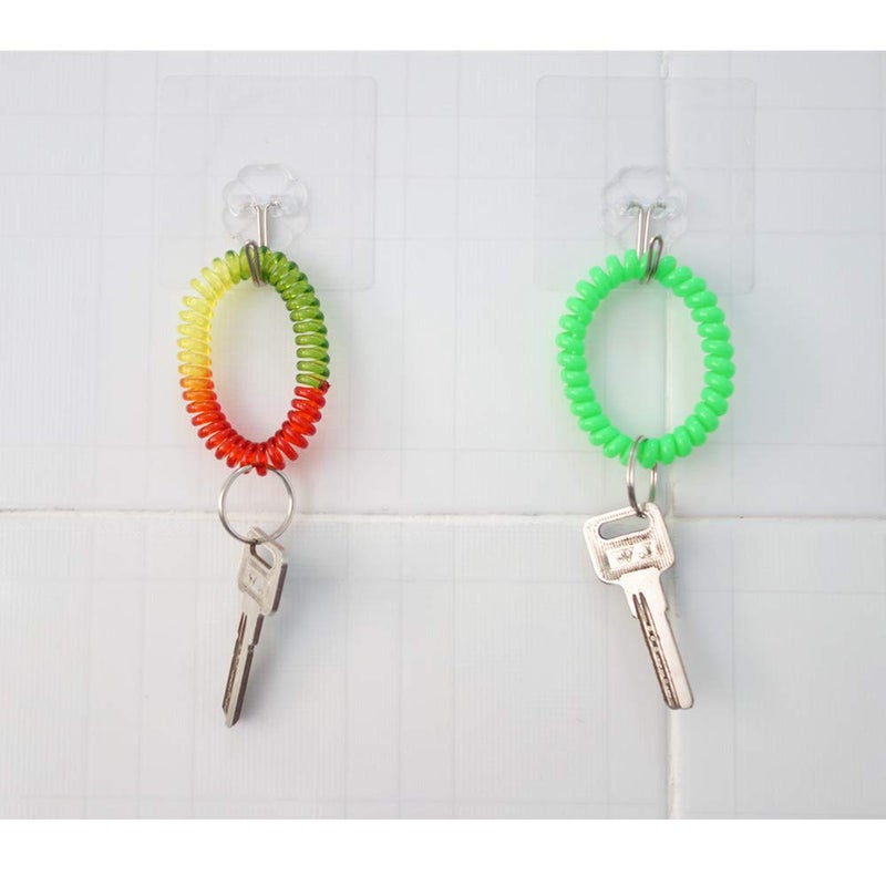 HAMIYELL Pack of 6 Colorful Spring Spiral Wrist Coil Key Chain, Wristband Key Ring, Bracelet Keychain - Image 5